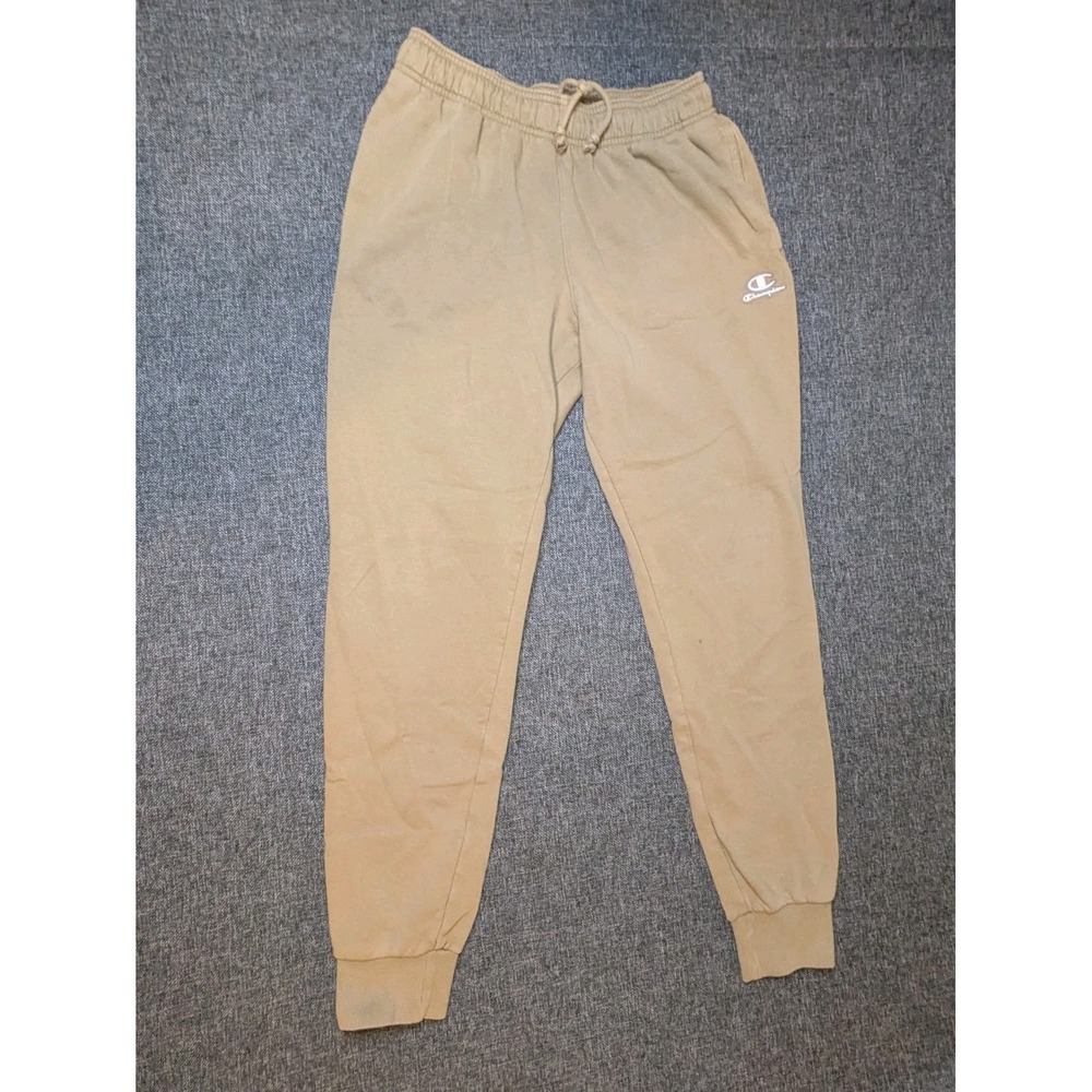 Champion Fleece Sweatpants Joggers Mens Medium brown Athleticwear Logo Pants